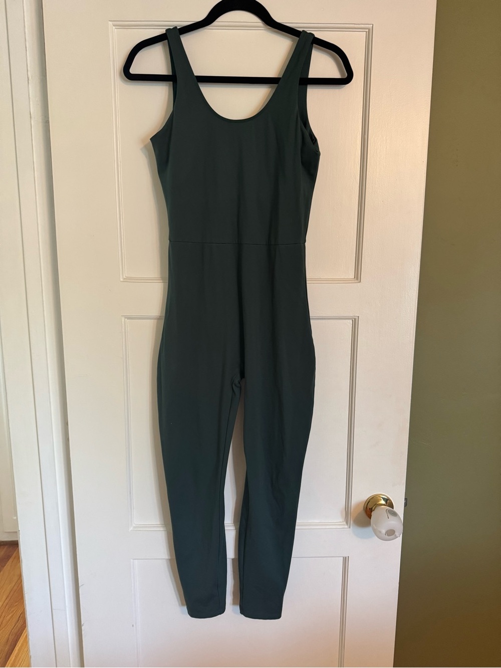 girlfriend collective Forest Green Scoop Neck Sleeveless Jumpsuit Onesie Romper